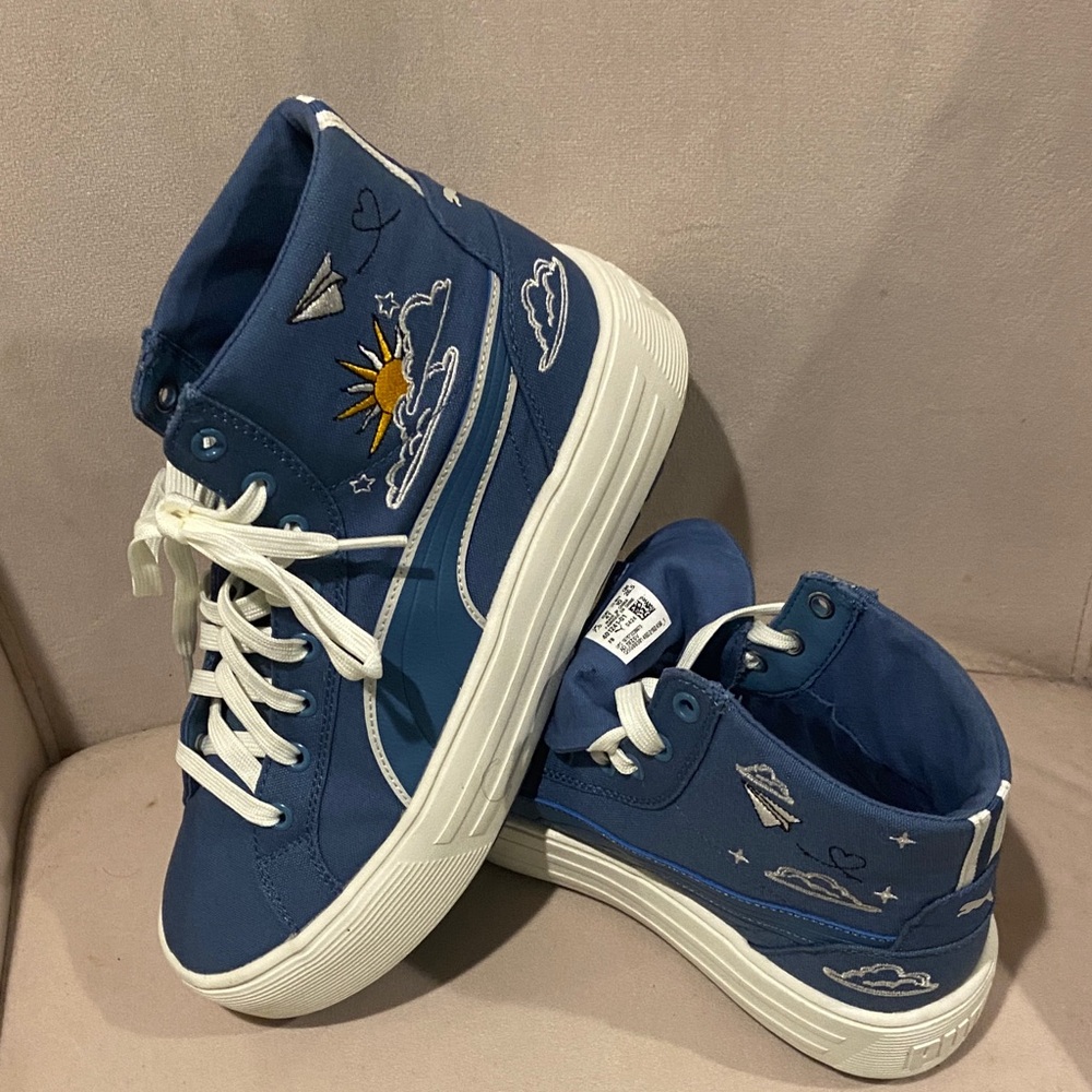 Puma Denim high-top sneakers with Embroidery